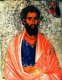 Св. апостол Иаков, епископ Иерусалимский, греческая икона XIII (о. Патмос)